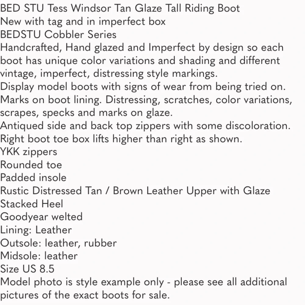 🔥NWT BED|STU Tess Windsor Tan Glaze Riding Boots Size 8.5 - Picture 2 of 13